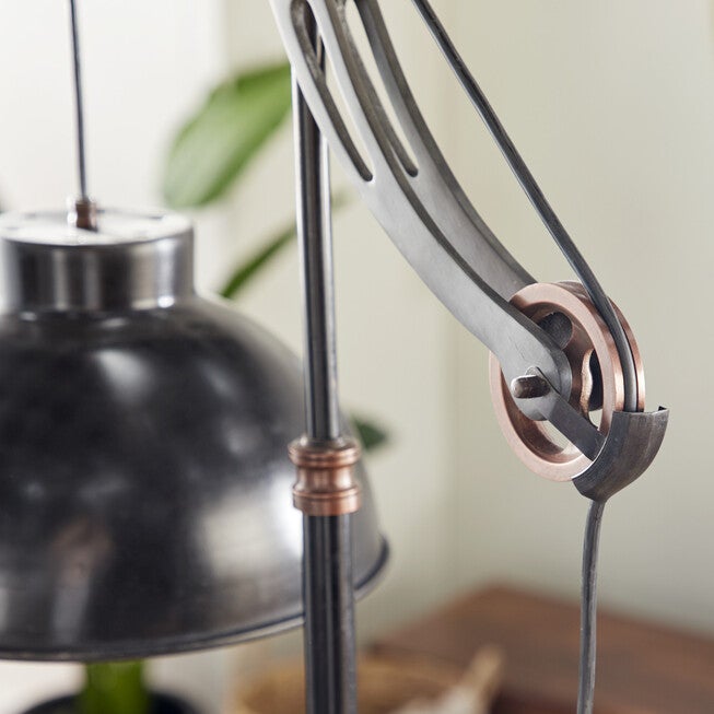 Black Metal Industrial Floor Lamp, , alternate image number 6