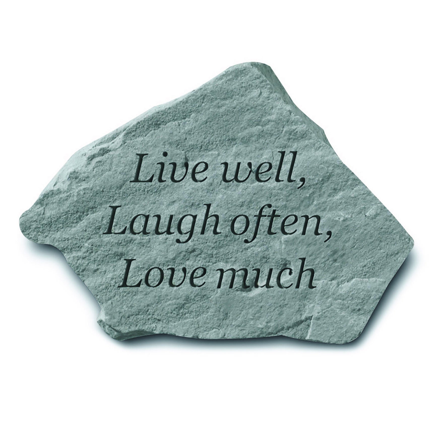 Live Well, Laugh Often, Love Much Garden Accent Stone, GREY, hi-res image number 0
