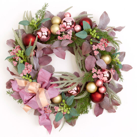Blush Christmas Wreath, PINK MULTI, hi-res image number null