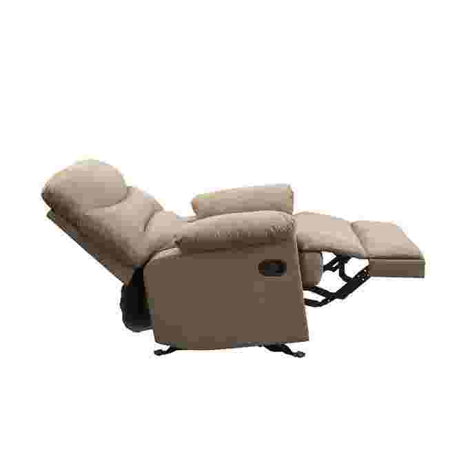 Recliner with footrest extended and armrest