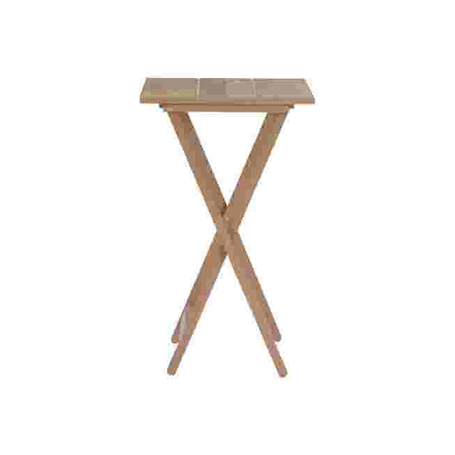 Table standing with crossed legs