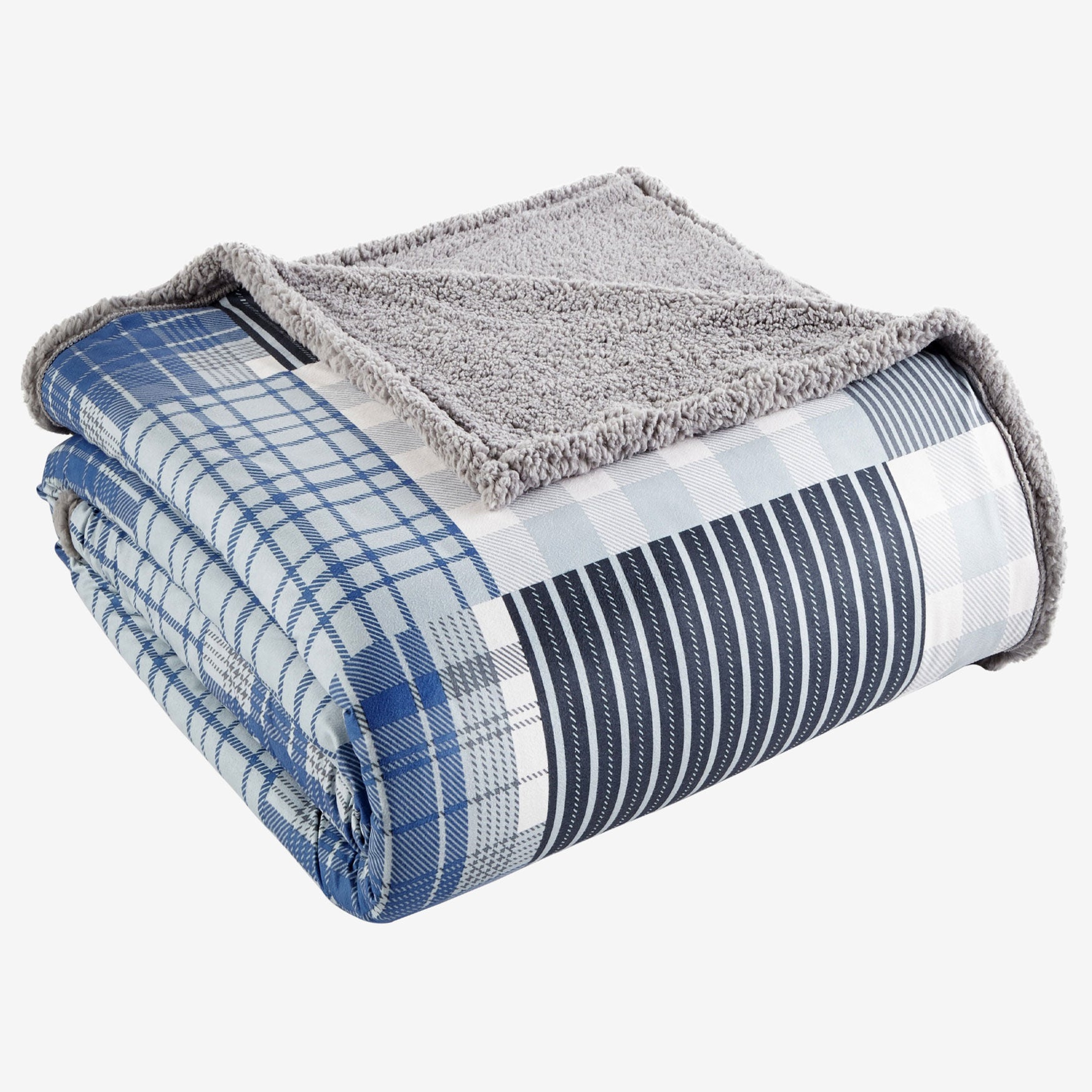 Micro Flannel&reg; Reverse to Sherpa Blanket, SMOKEY MOUNTAIN PLAID, hi-res image number 0