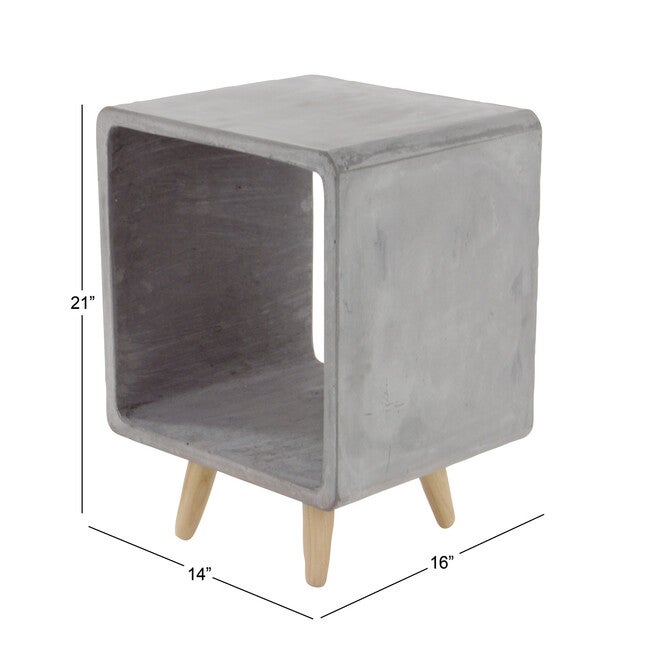 Grey Fiber Clay Industrial Outdoor Accent Table, , alternate image number null