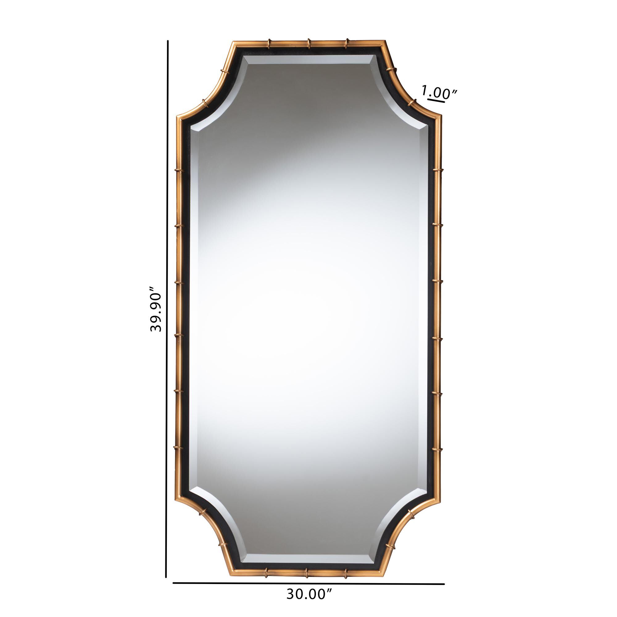 Lieven Accent Wall Mirror with Bamboo Inspired Frame, GOLD, alternate image number 5