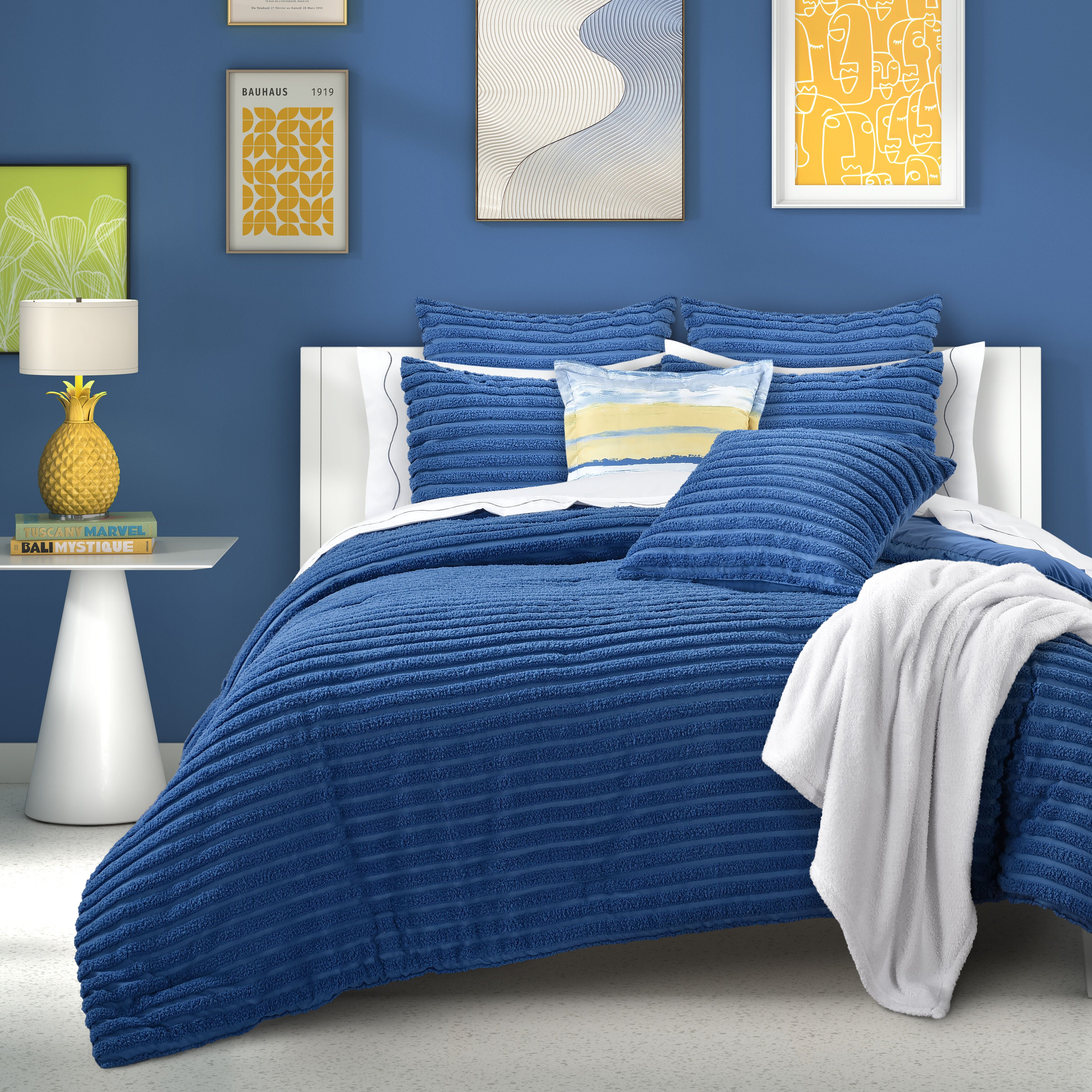 DARBY FULL/QUEEN 3PC. COMFORTER SET, AZURE, hi-res image number 0