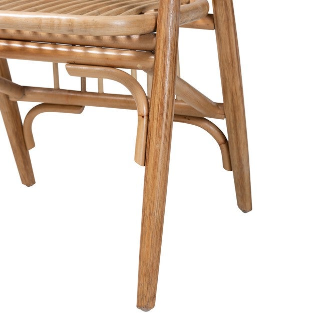 Cyntia Modern Bohemian Natural Brown Rattan Dining Chair, , alternate image number null