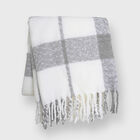 Plaid Mohair Throw, GRAY, hi-res image number null