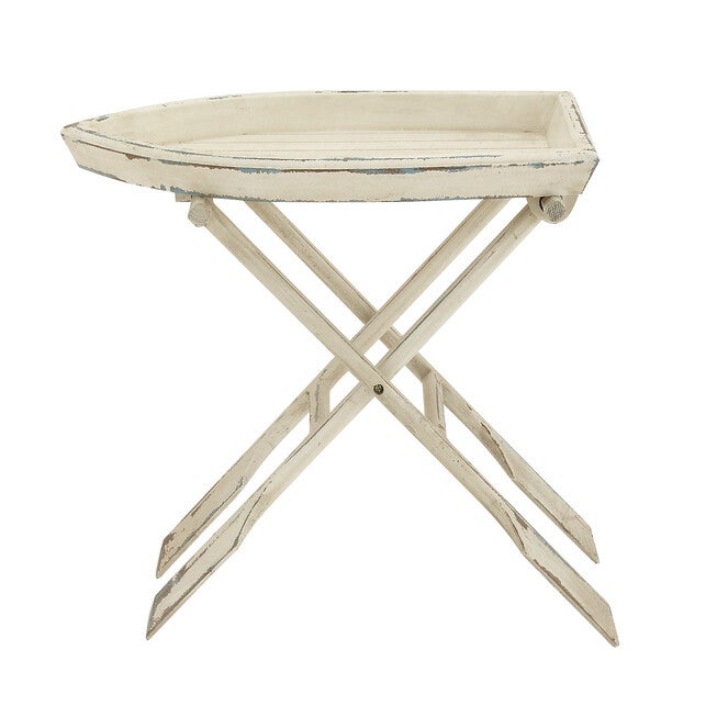 White Chinese Fir Coastal Accent Table, 25x28x16, , on-hover image number 1