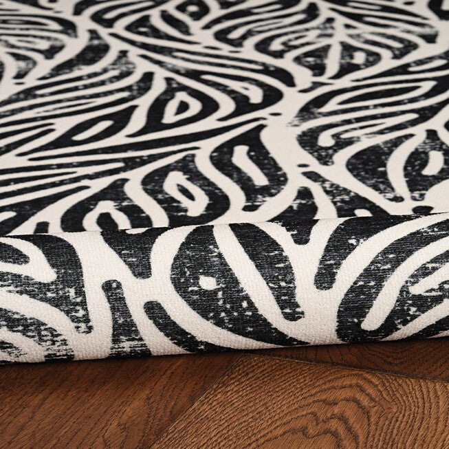 Washable Leona Ivory/Black Rug, , alternate image number null