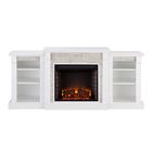 Gallatin Simulated Stone Electric Fireplace with Bookcases, , alternate image number null