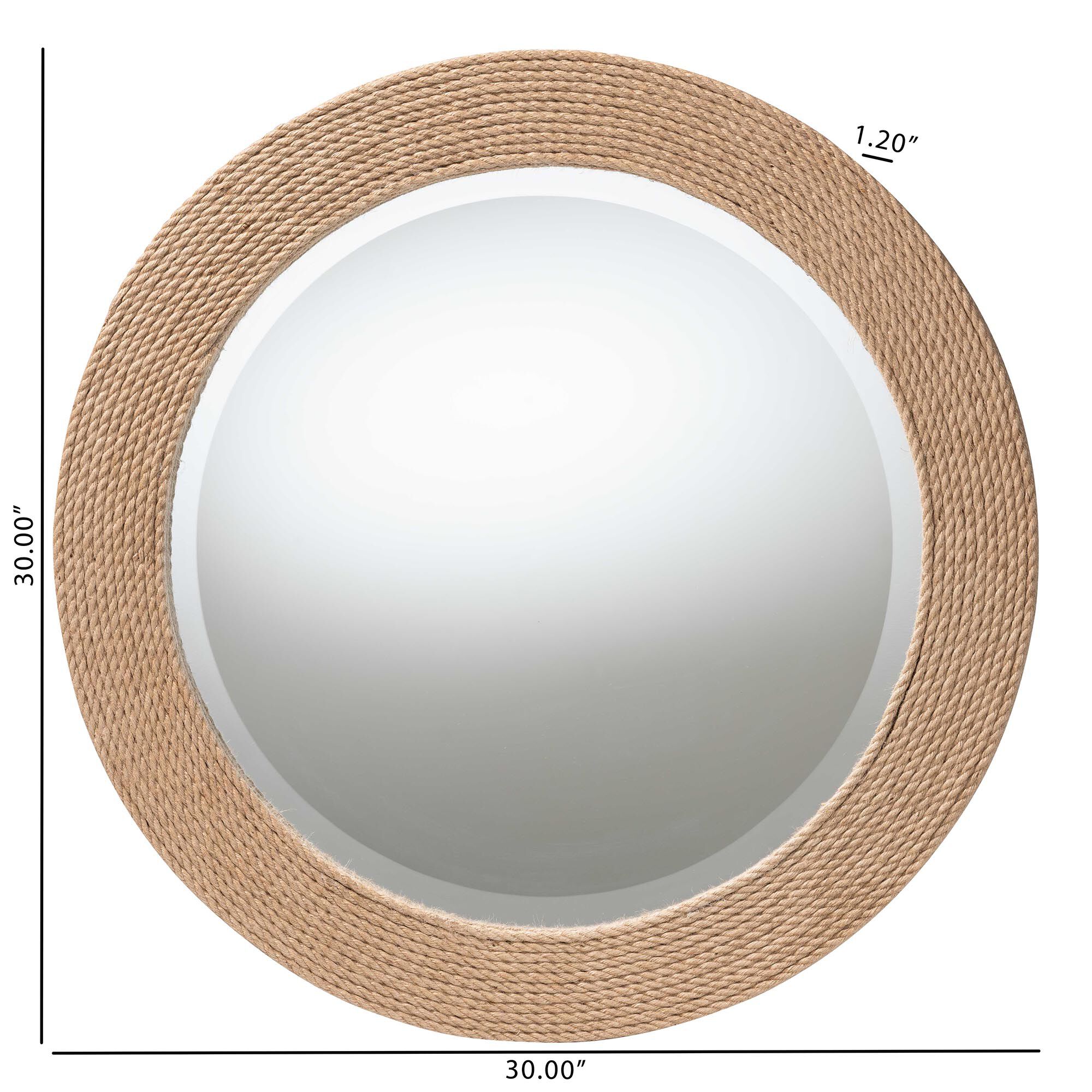 Nieva Round Woven Rope Mirror, NATURAL BROWN, alternate image number 4