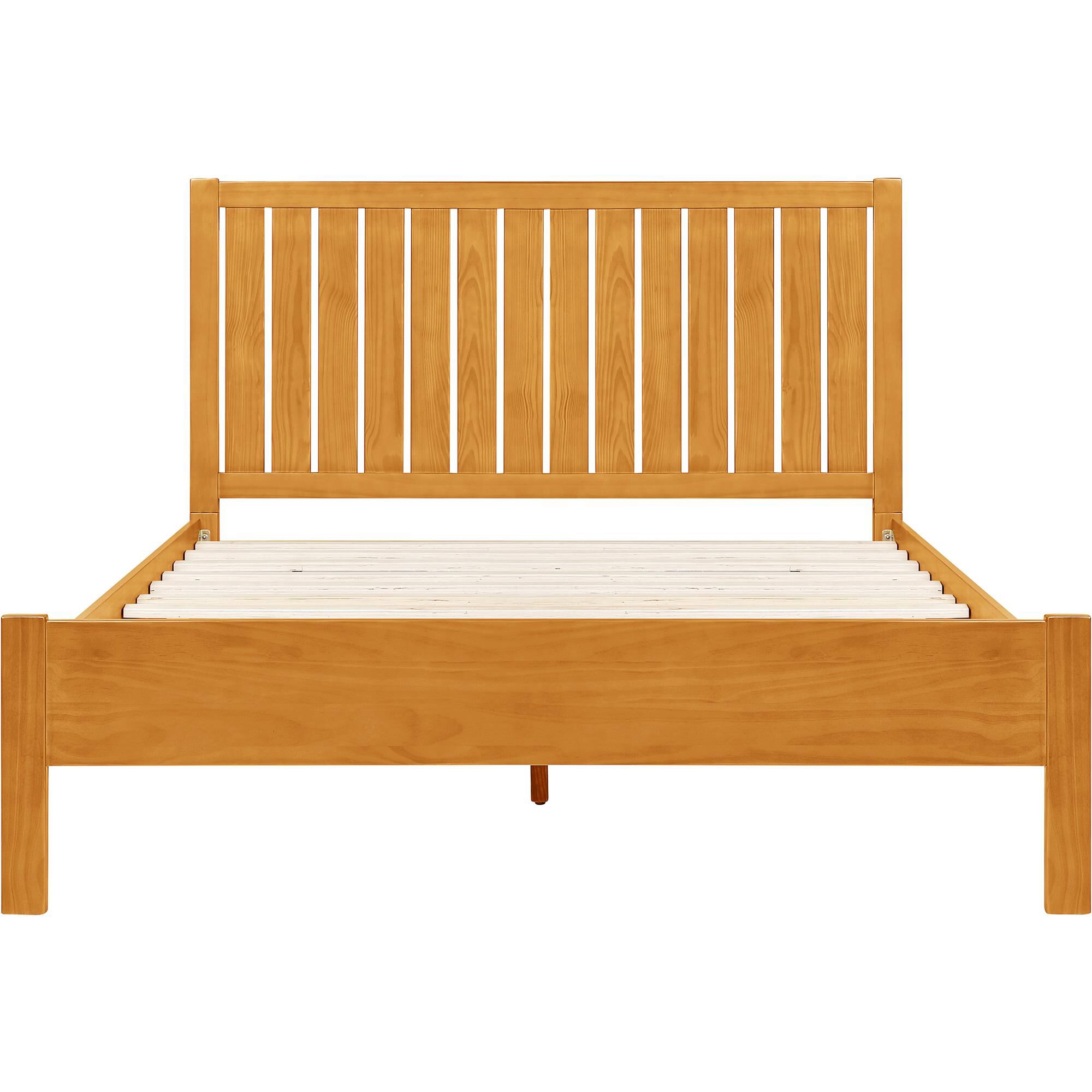 Graham Wooden Platform Bed in Black, Queen, OAK, alternate image number 3