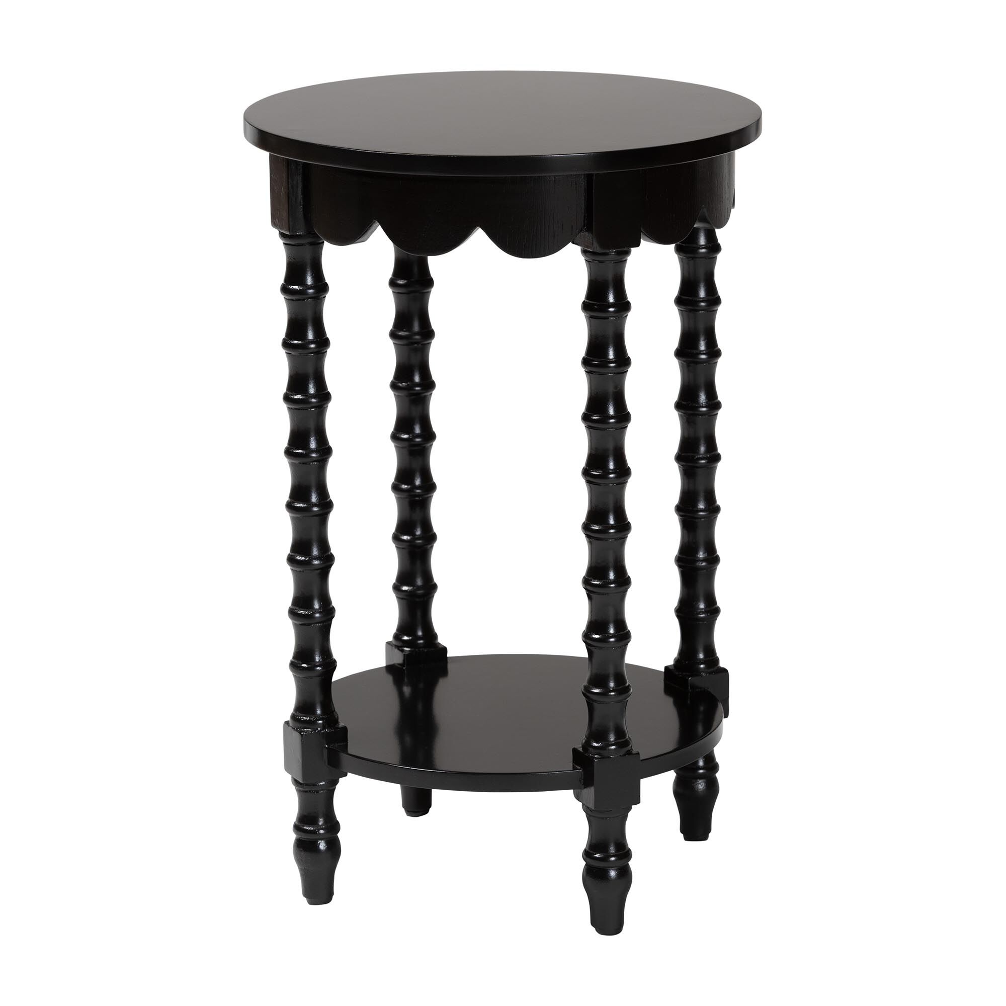 Sally Round Nightstand, BLACK, alternate image number 1