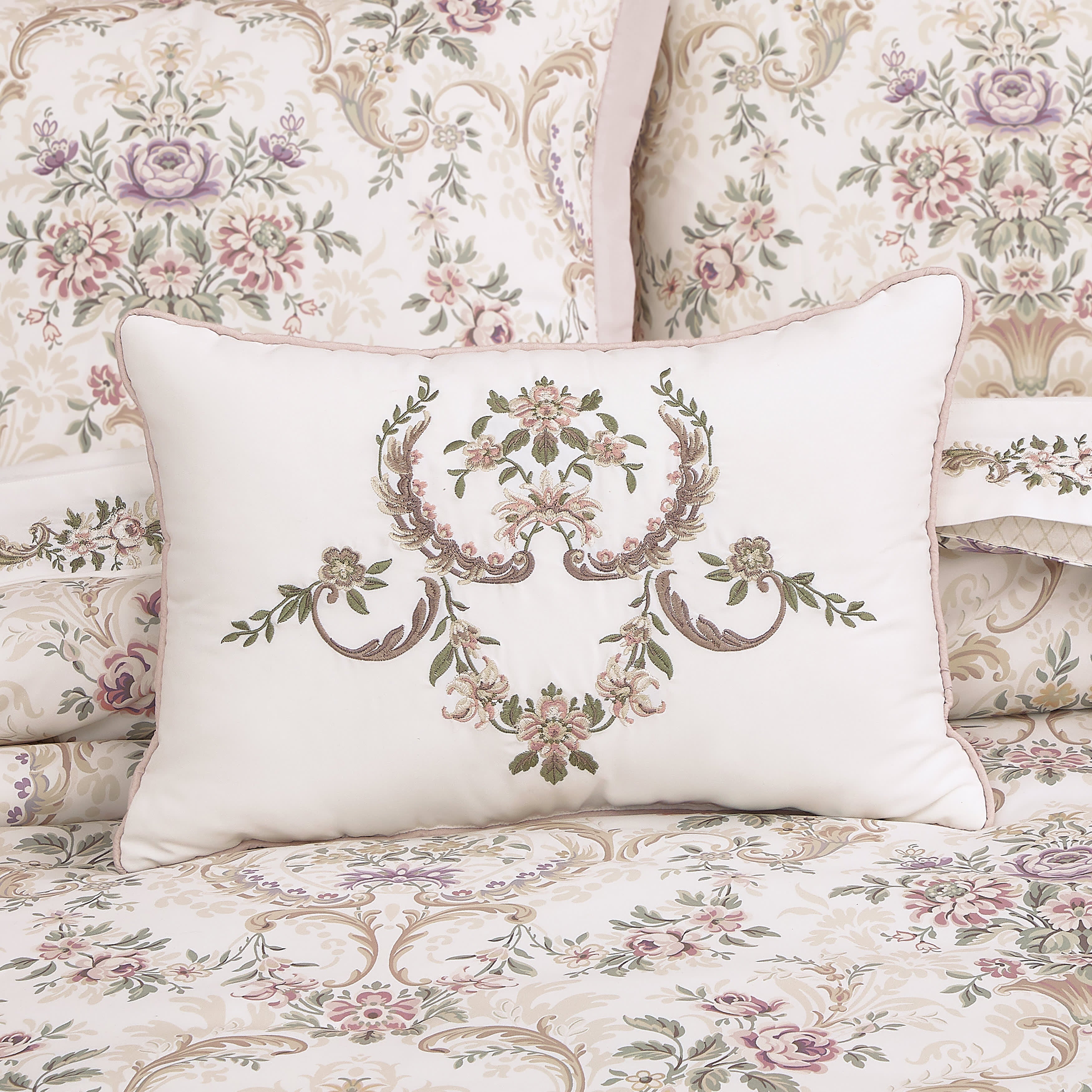 Avant Garden Boudoir Decorative Throw Pillow, BLUSH, alternate image number 1