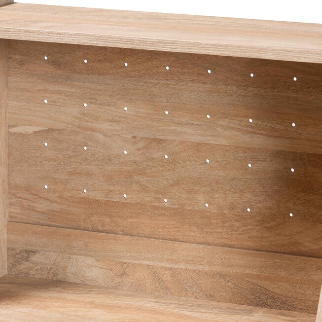 Pavone Mid-Century Modern Oak Brown Wood Kitchen Cabinet, OAK, alternate image number null