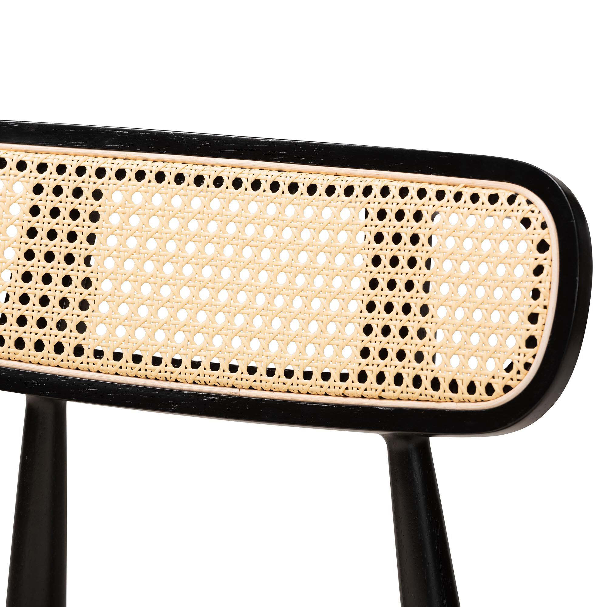 Tarana Mid-Century Modern Grey Fabric and Natural Oak Finished Wood 2-Piece Dining Chair Set, CREAM, alternate image number 5