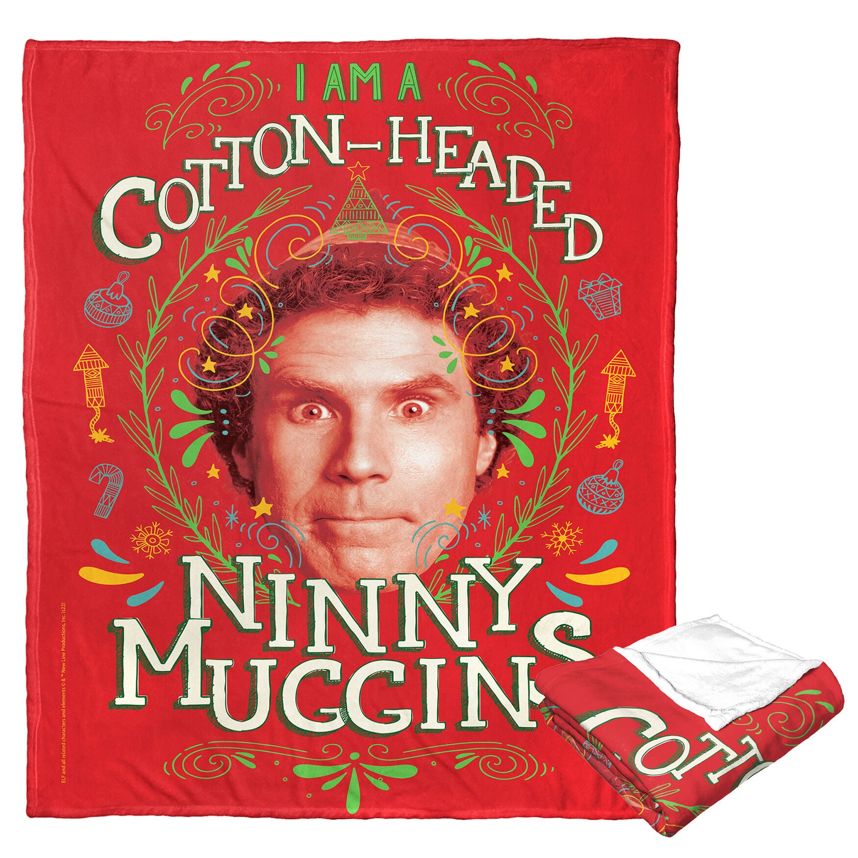 Wb Elf Ninny Muggins Silk Touch Throw Blanket, O, hi-res image number 0