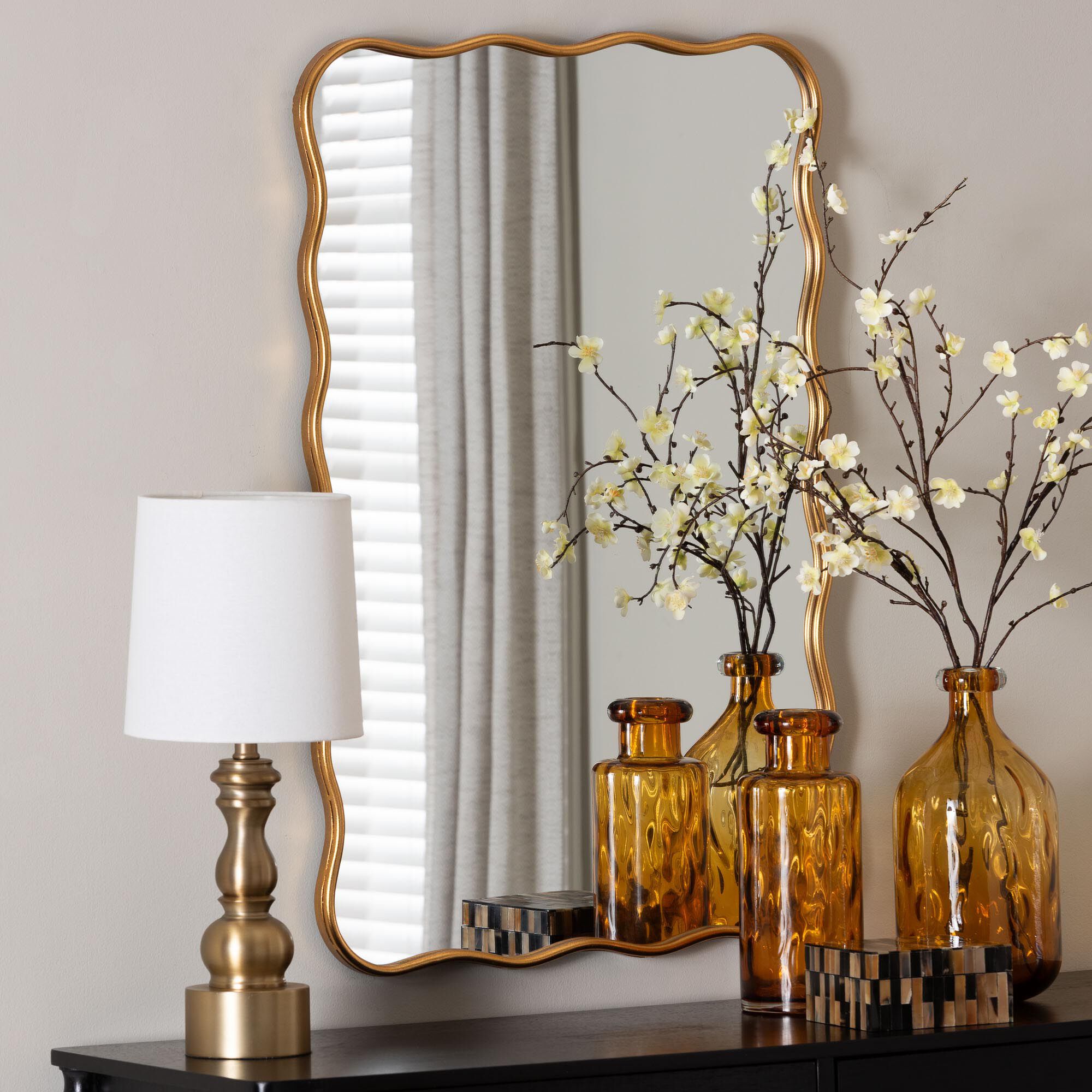 Cassara Accent Mirror, GOLD, alternate image number 3