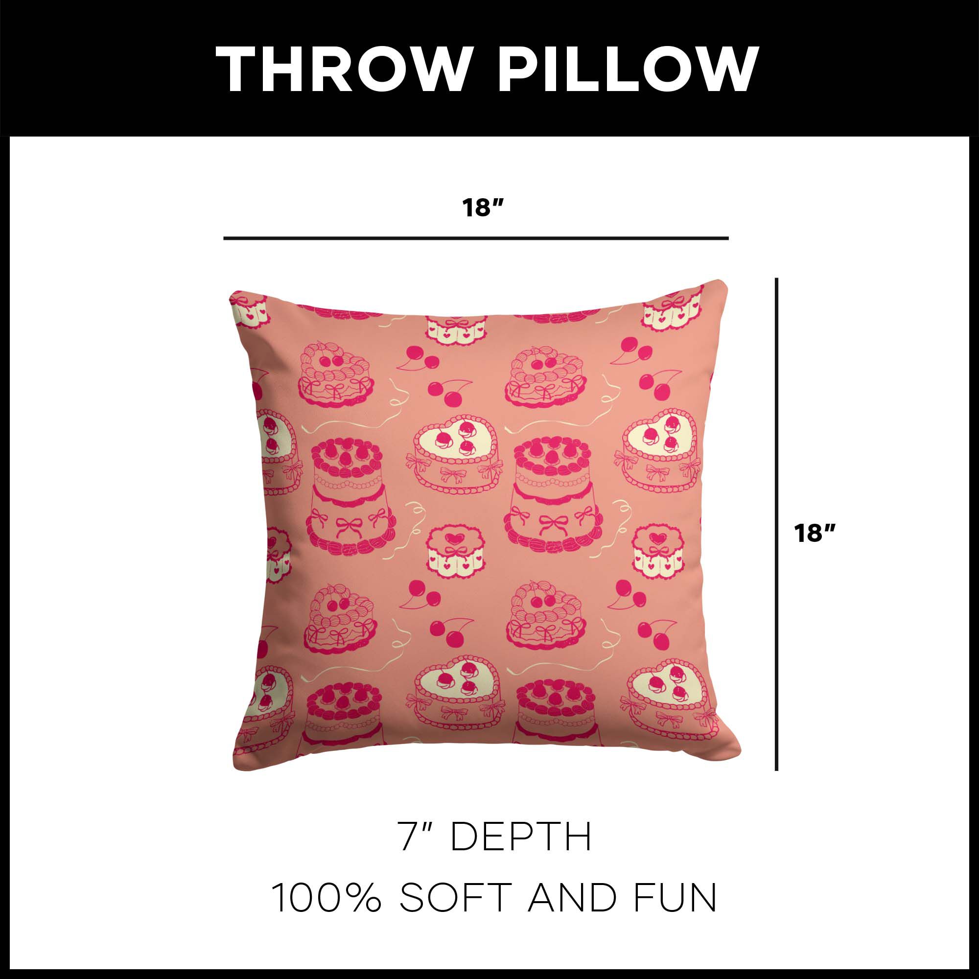 Valentine's Day V-Day Cakes Throw Pillow 18X18 Inches, VDAY CAKES, alternate image number 4