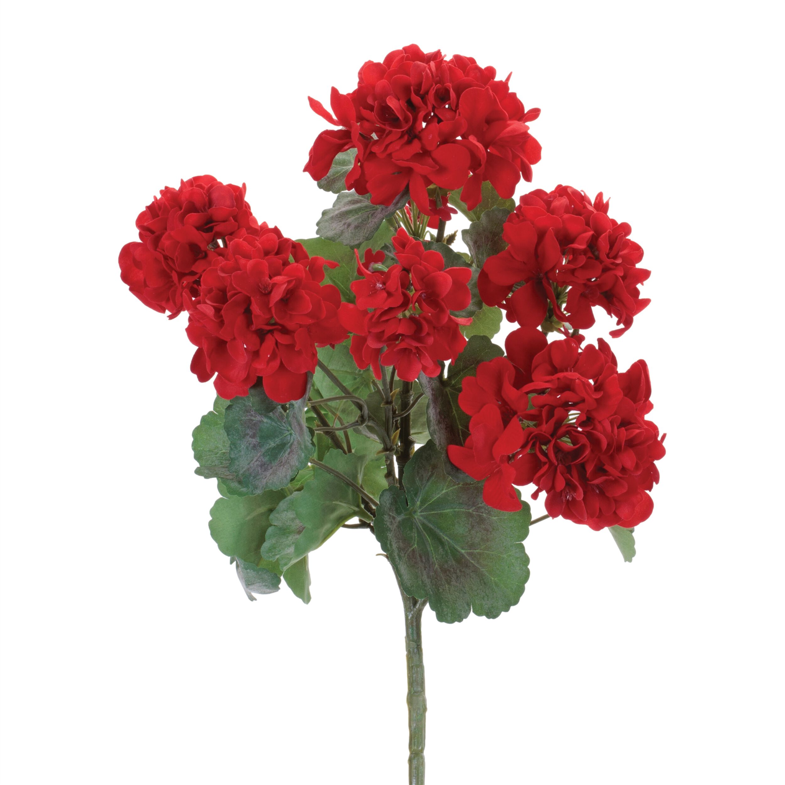 Geranium Floral Bush Set of 2, RED GREEN, hi-res image number 0