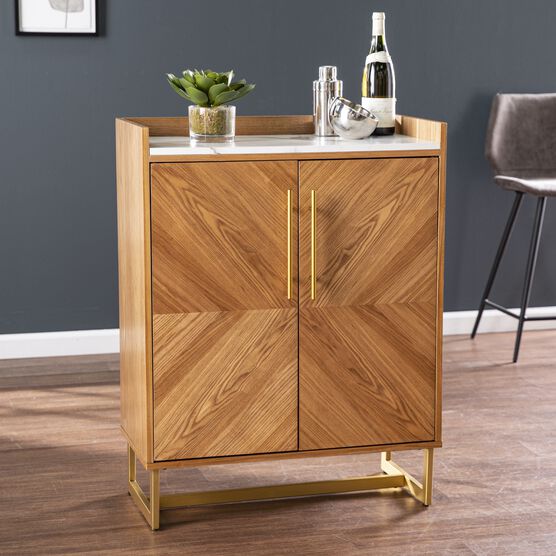 Trilken Bar Cabinet W Wine Storage, BROWN, hi-res image number null