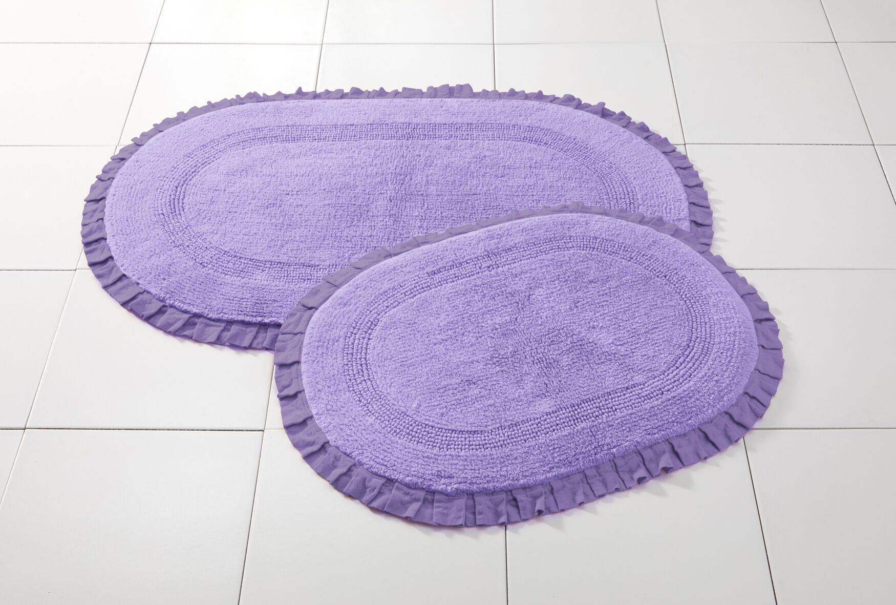 Oval Ruffle Bath Rug, , alternate image number 2