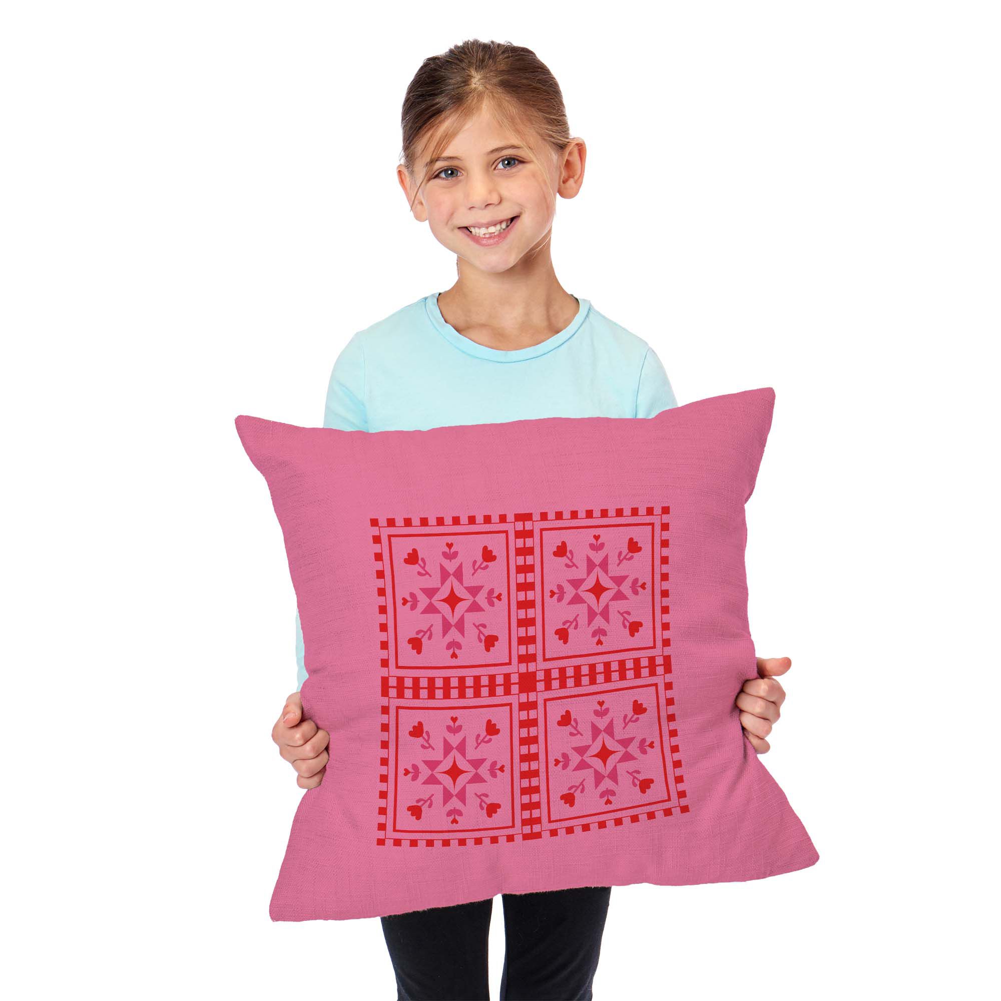 Valentine's Day Quilted Throw Pillow 18X18 Inches, QUILT PILLOW, alternate image number 2