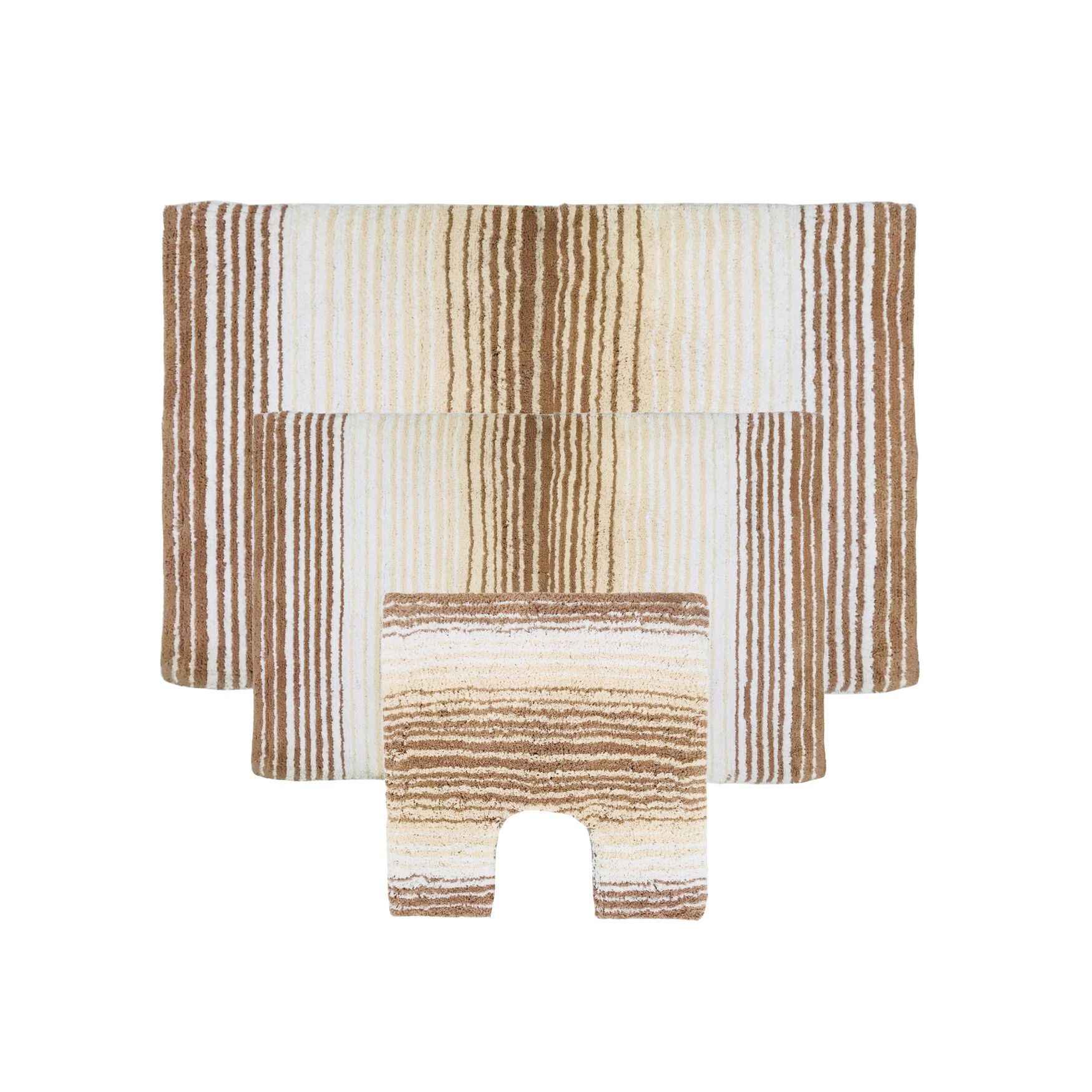 Gradiation 3-Pc. Bath Rug Set, BEIGE, hi-res image number 0