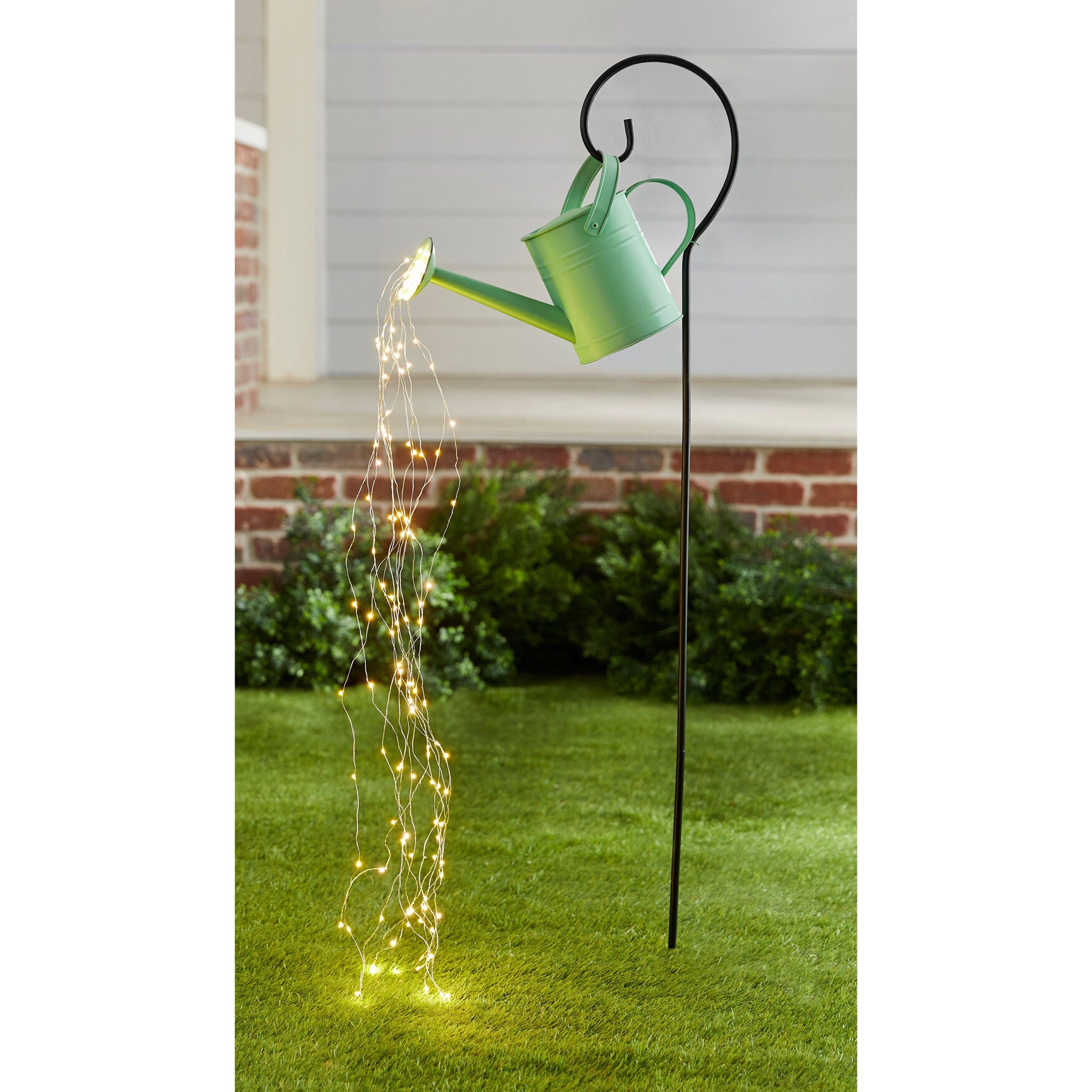 Pre-Lit Waterfall Bucket Garden Stake, TEAL, hi-res image number 0