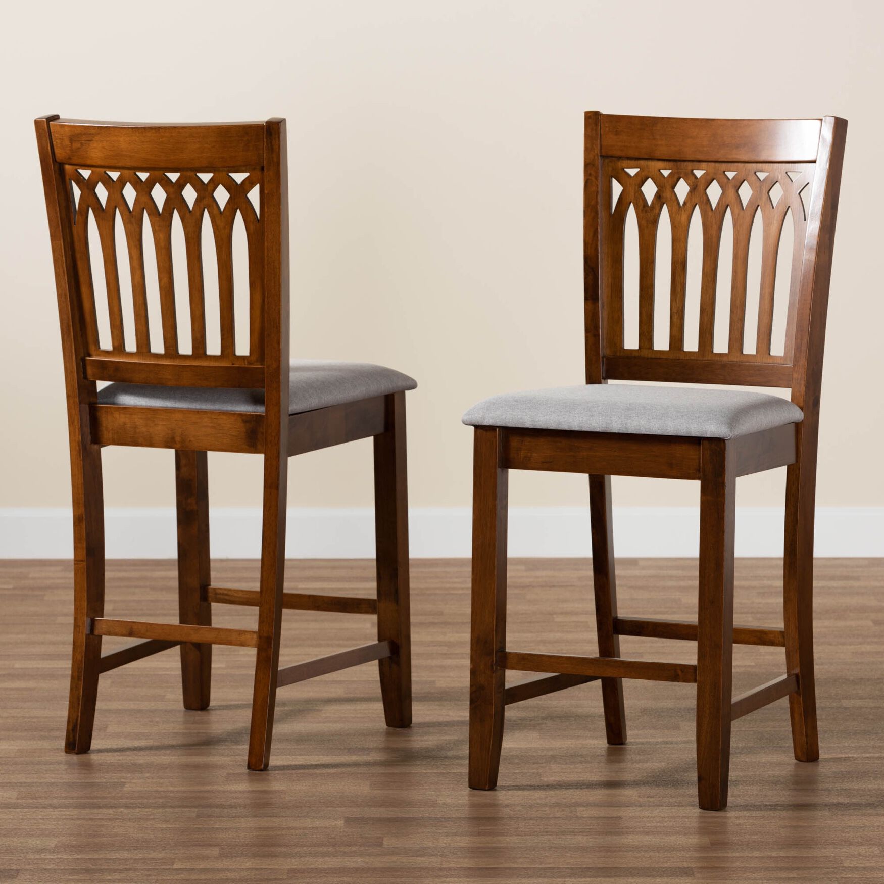 Genesis Modern Beige Fabric And Dark Brown Finished Wood 2-Piece Counter Stool Set, , alternate image number 20