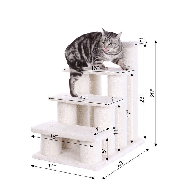 4 Steps Real Wood Ramp Dog Cat Pet Step Stairs Ramp, , alternate image number null