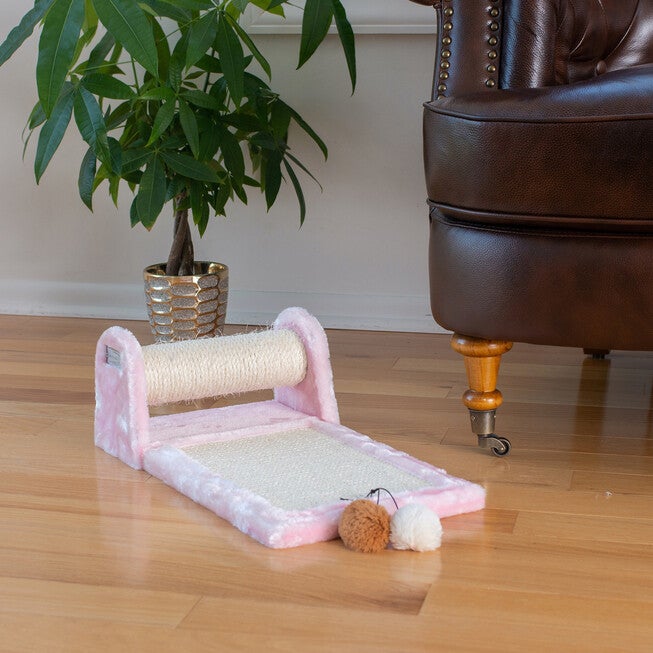 Real Wood Rolling Cat Scratcher Toy, Sisal Scratching Board, , alternate image number 2
