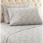 Micro Flannel® Grey Floral Print Sheet Set, GRAY, hi-res image number 0