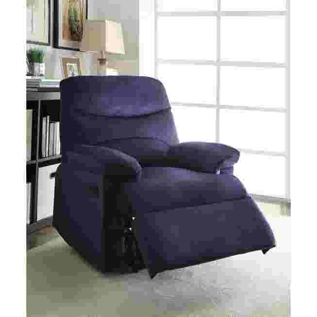 Dark blue recliner in living room