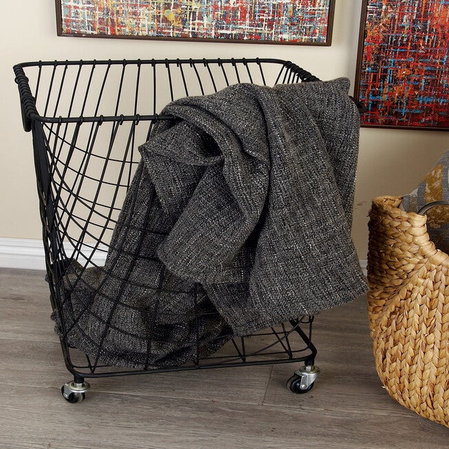 Cosmoliving By Cosmopolitan Black Storage Cart Storage Cart, , alternate image number null