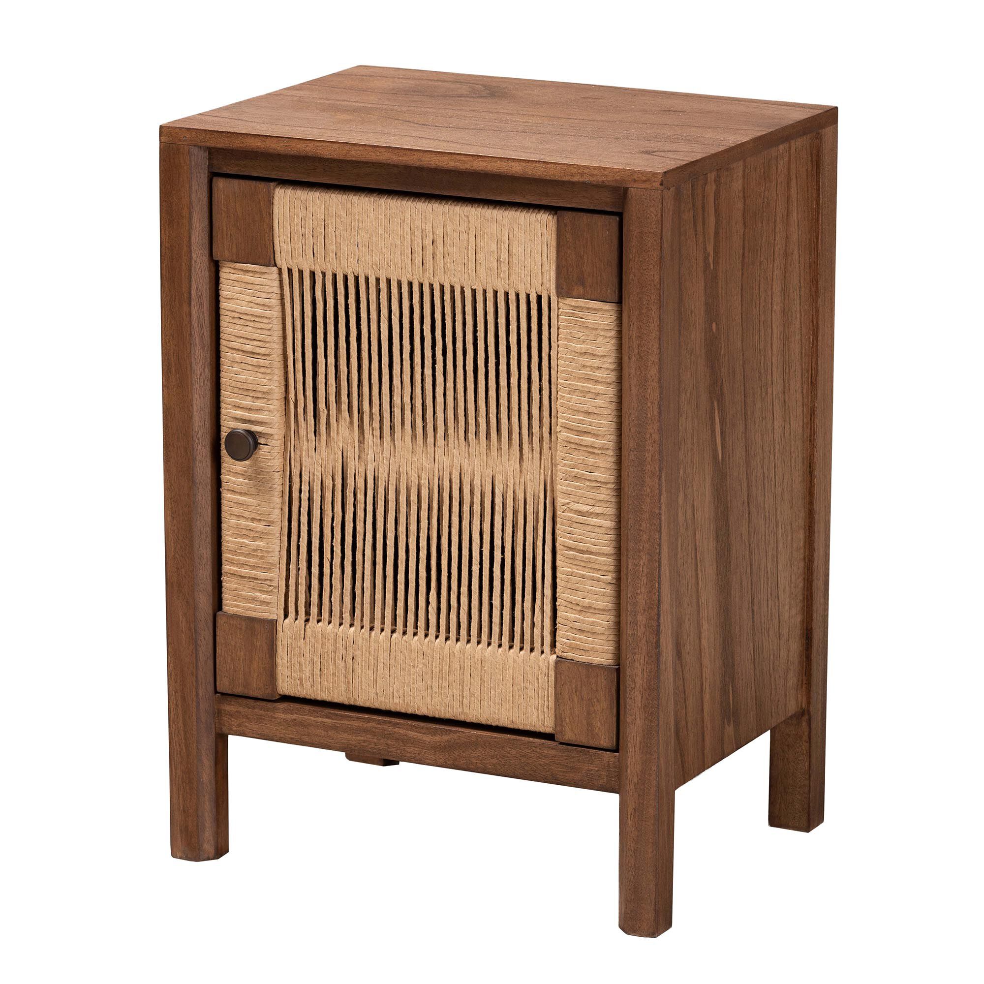 Holitz Modern Bohemian Walnut Brown Finished Bayur Wood Nightstand, BROWN, alternate image number 2