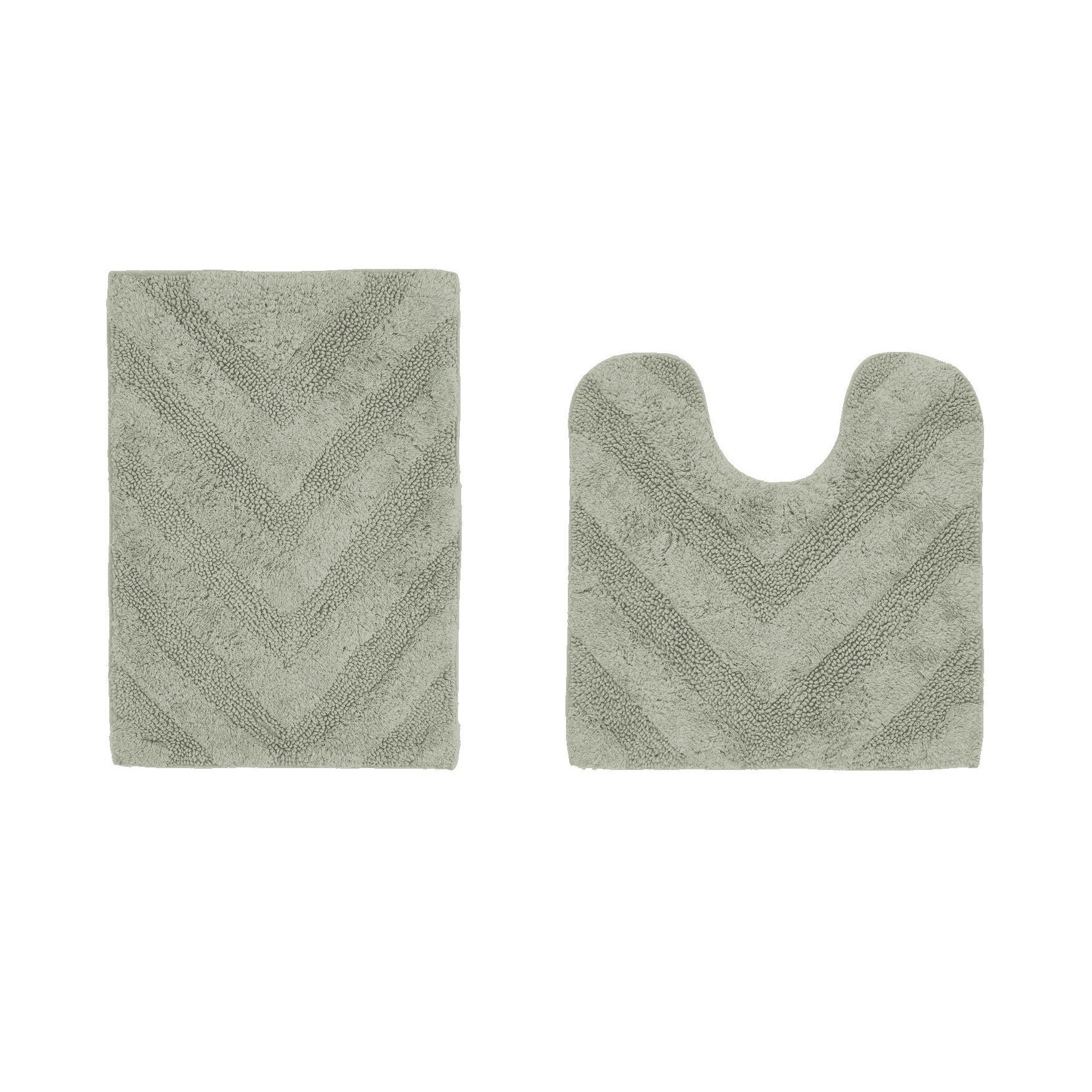 Hugo Collection 100% Cotton 2 Piece (17 inches X 24 inches | 20 inches X 20 inches) Bath Rug Set, SAGE, hi-res image number 0