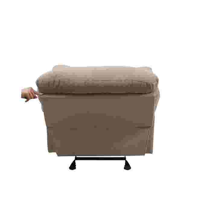 Back of recliner with hand pulling zipper