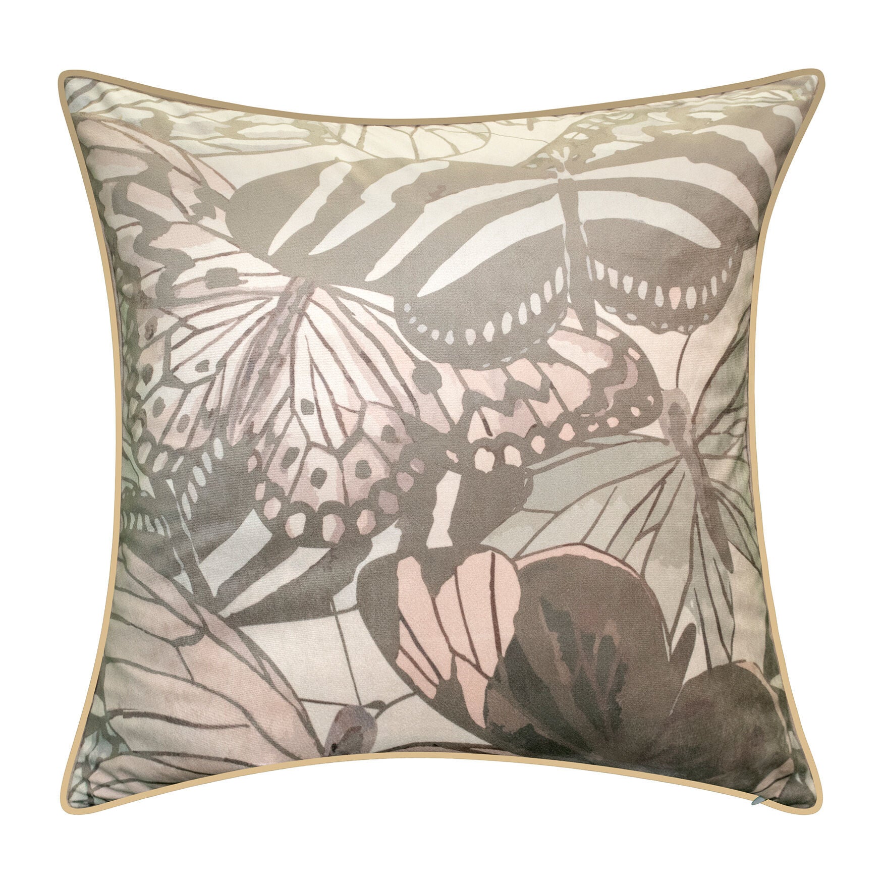 Velvet Bold Butterfly Decorative Pillow Dec Pillow, LIGHT PASTEL PINK, hi-res image number 0