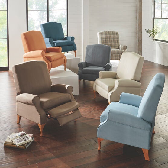 Oversized Faux Suede Push Back Recliner, , alternate image number null