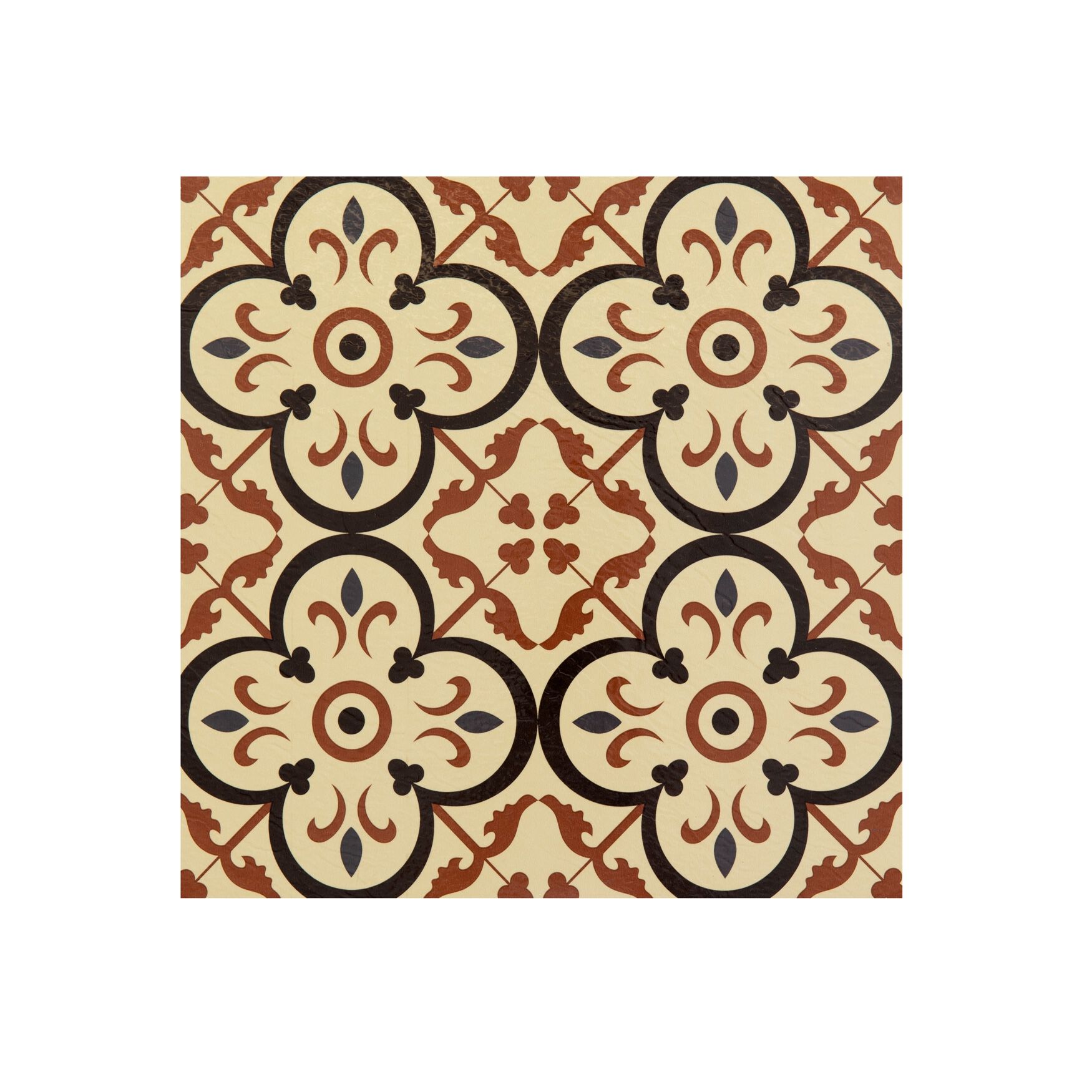 Retro 12 inches x 12 inches Self Adhesive Vinyl Floor Tile - 20 Tiles/20 sq. ft., BROWN, hi-res image number 0