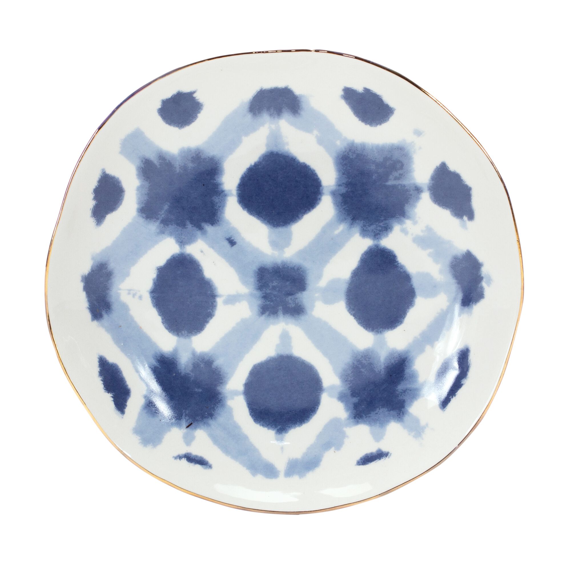 Plate (Set of 4) 7 inchesD Ceramic, BLUE/WHITE, alternate image number 1
