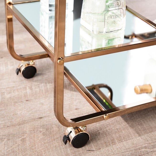 Maylynn Art Deco Mirrored Bar Cart, , alternate image number 3