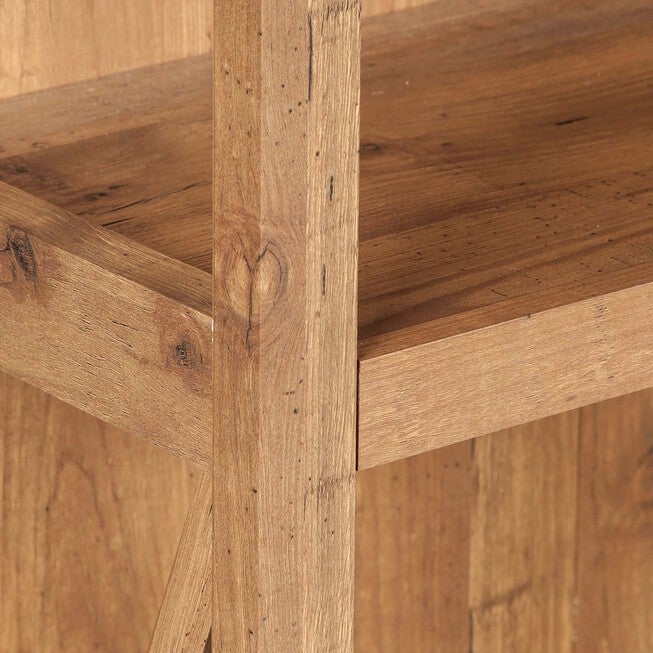 Close-up of Houston bookcase wood grain and shelf join