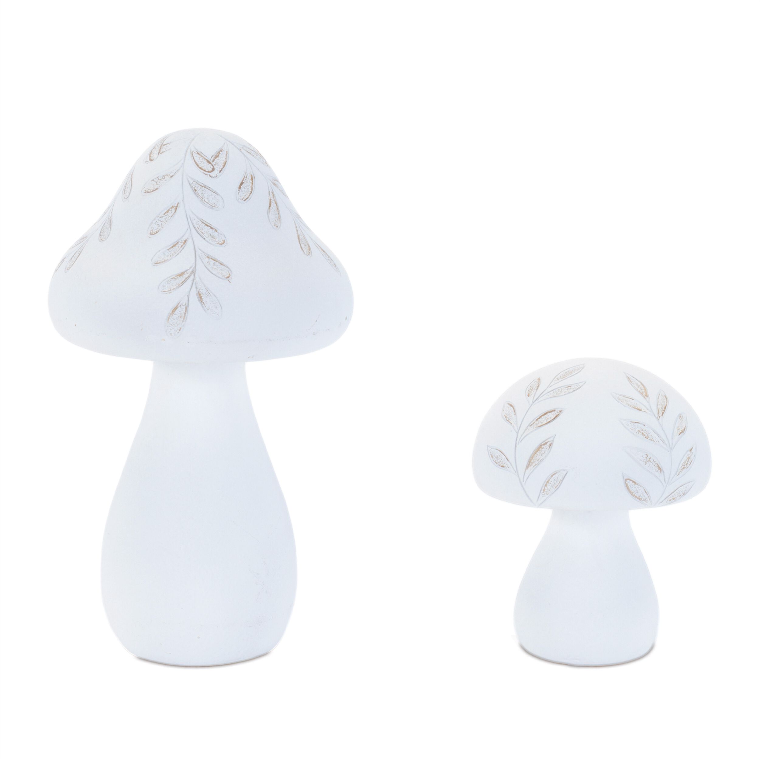 Etched Mushroom Decor Set of 2, WHITE, hi-res image number 0