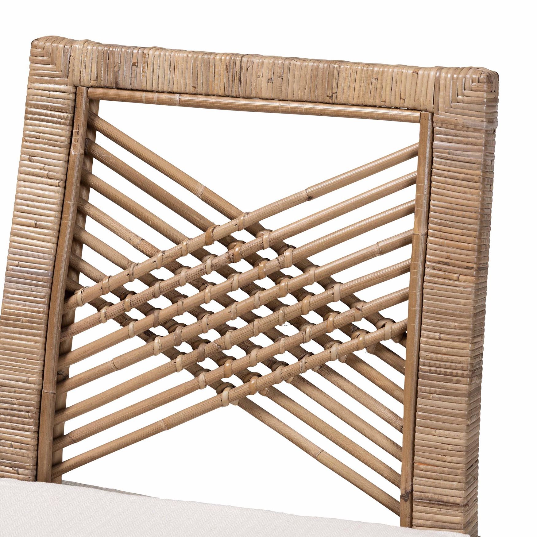 Poltak Modern Bohemian Grey Natural Kubu Rattan And Mahogany Wood Counter Stool, , alternate image number 4