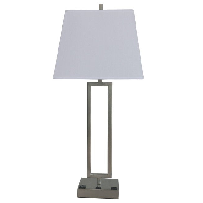 25.5 inches Brushed Nickel Metal Table Lamp, , on-hover image number null