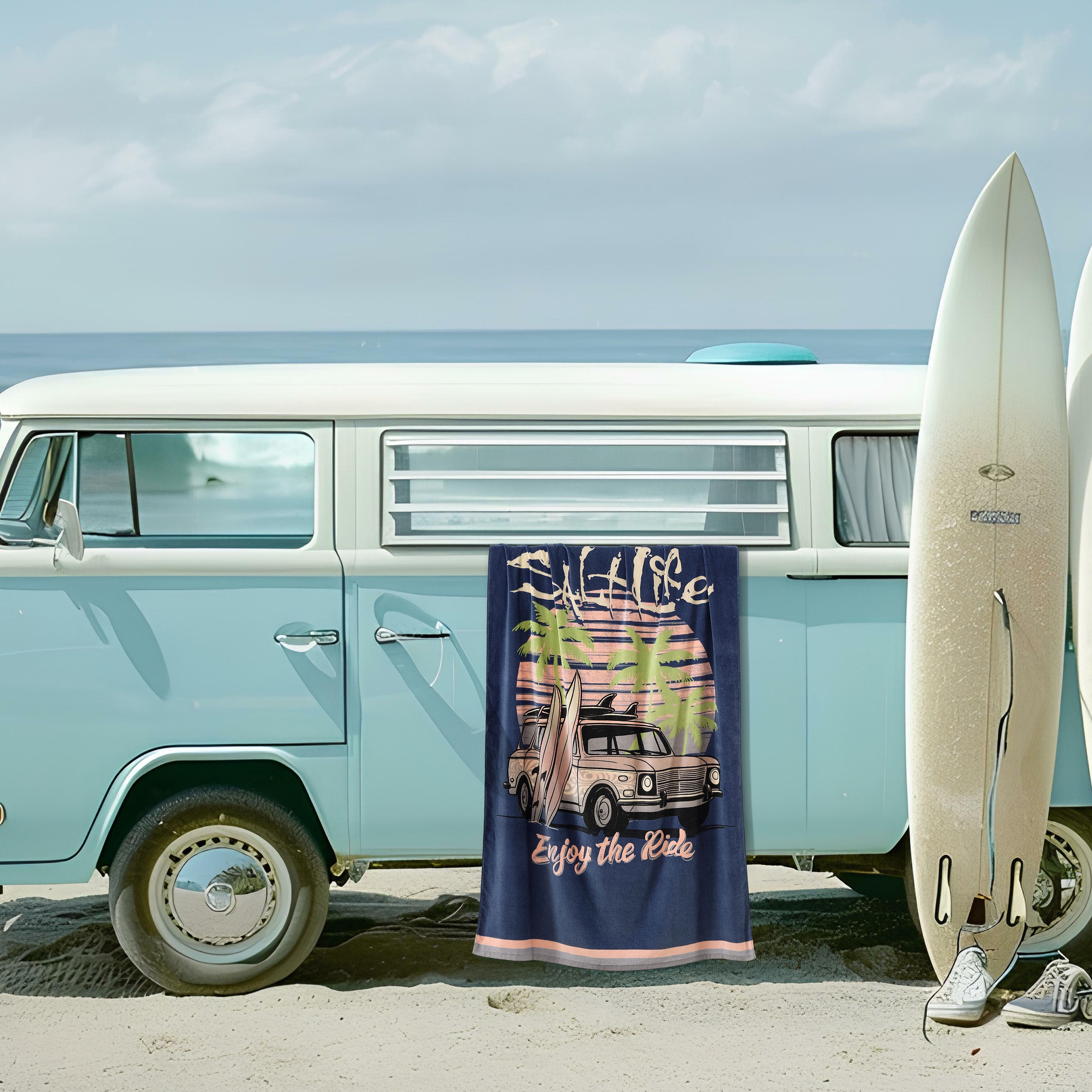 Adventure Vibe Beach Towel, INDIGO, hi-res image number 0
