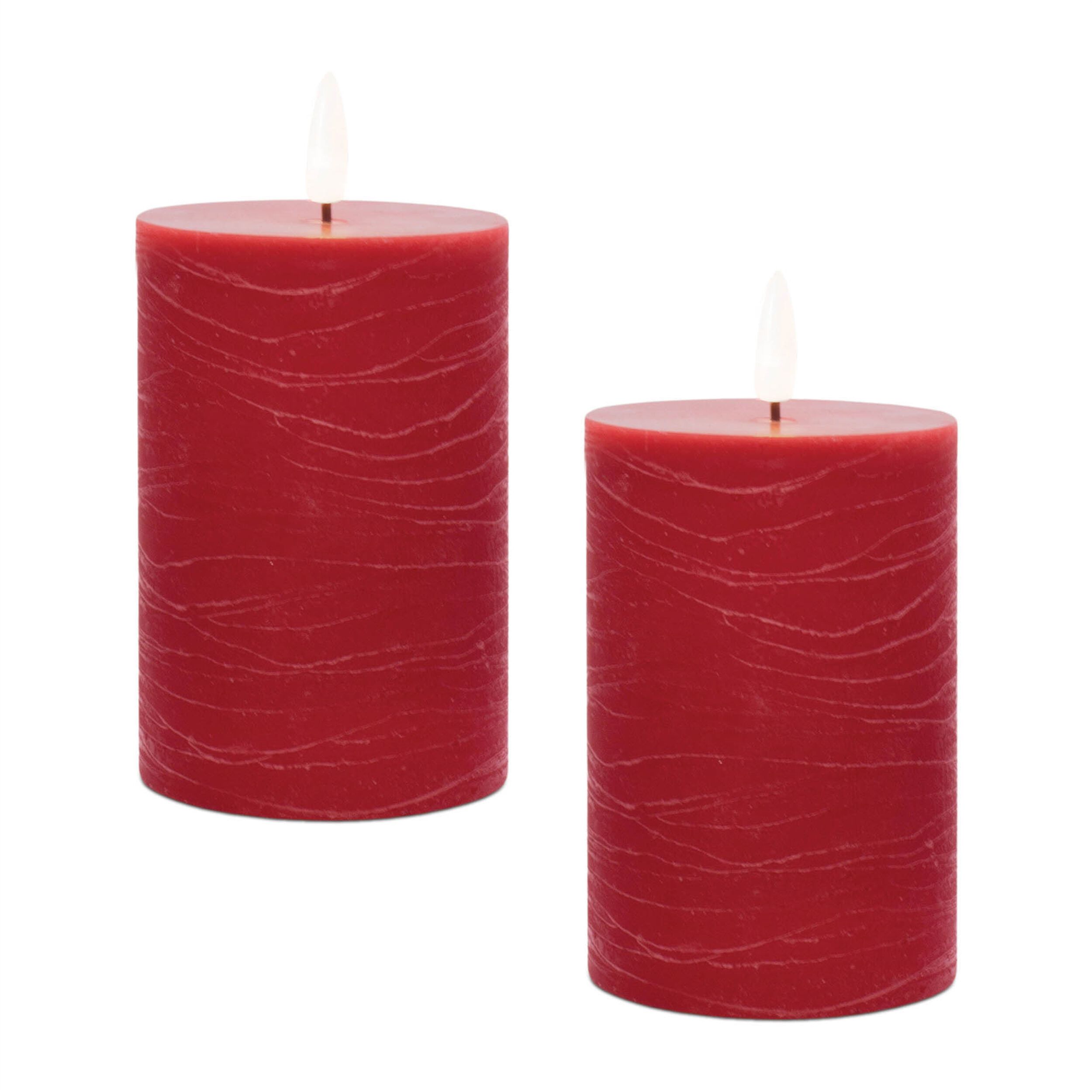 FIA Wick Red Pillar Candle Set of 2, RED, alternate image number 2