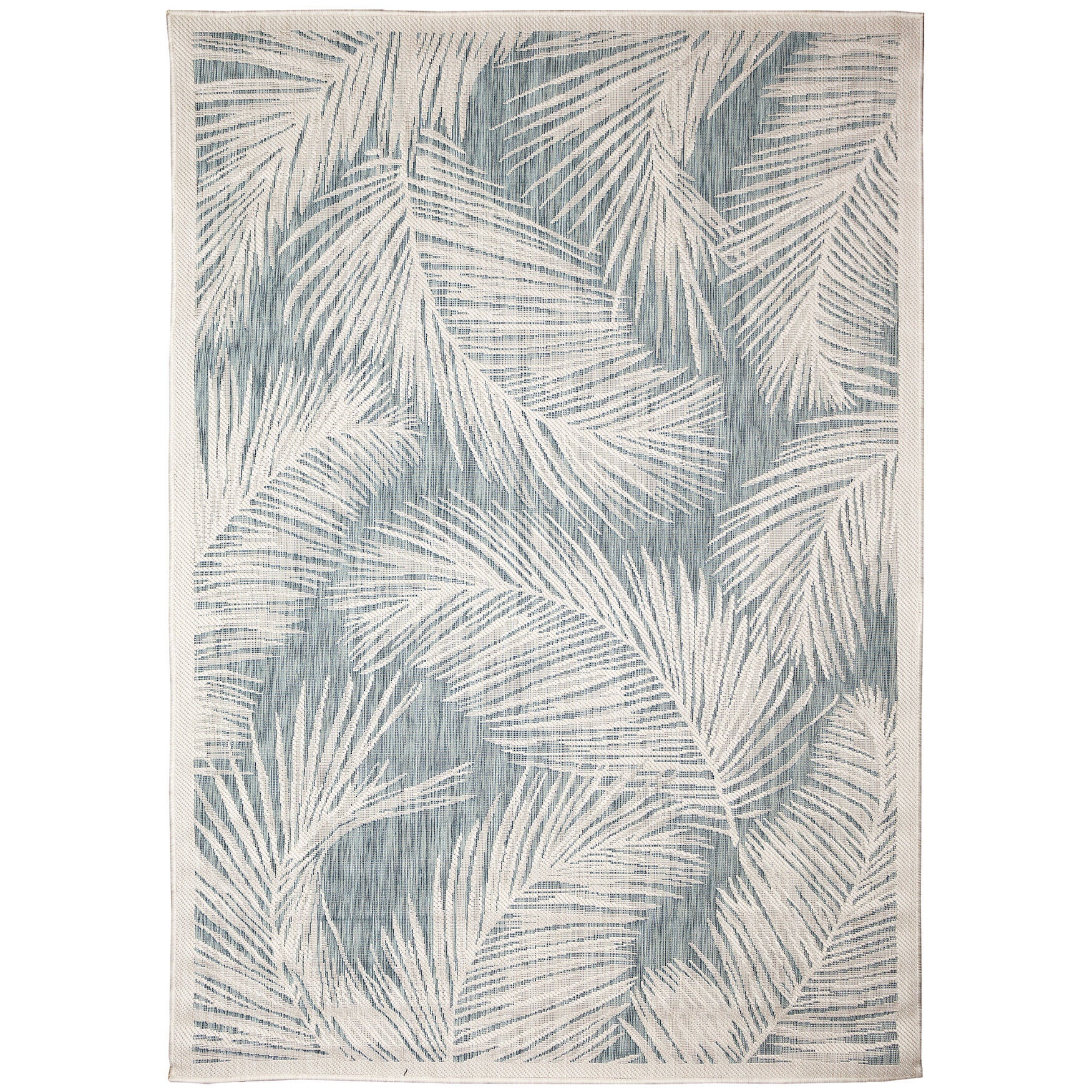 Carmel Fronds Indoor/Outdoor Area Rug Aqua, AQUA, hi-res image number 0